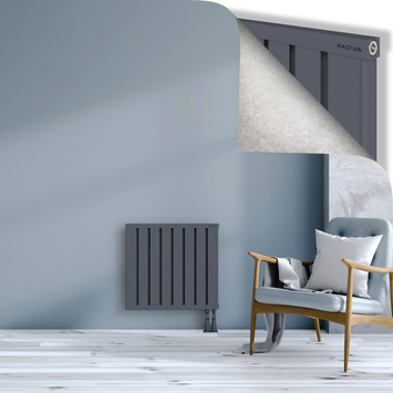 Obi Dekoratif Alüminyum Radyatör 600x644 Antrasit Alt Sağ 50mm