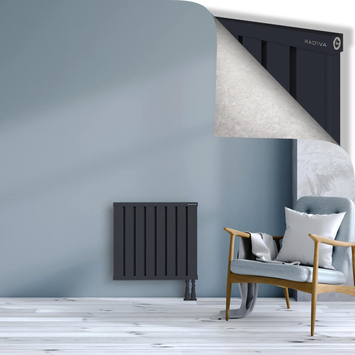 Obi Dekoratif Alüminyum Radyatör 600x644 Koyu Antrasit Alt Sağ 50mm