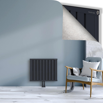 Obi Dekoratif Alüminyum Radyatör 600x724 Koyu Antrasit Alt Orta 50mm