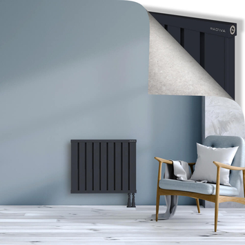 Obi Dekoratif Alüminyum Radyatör 600x724 Koyu Antrasit Alt Sağ 50mm