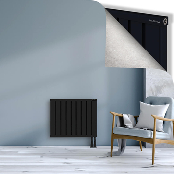 Obi Dekoratif Alüminyum Radyatör 600x724 Siyah Alt Sağ 50mm