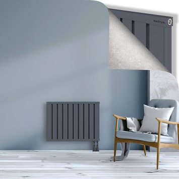 Obi Dekoratif Alüminyum Radyatör 600x804 Antrasit Alt Sağ 50mm
