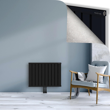 Obi Dekoratif Alüminyum Radyatör 600x804 Siyah Alt Orta 50mm