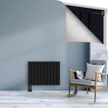 Obi Dekoratif Alüminyum Radyatör 600x804 Siyah Alt Sol 50mm