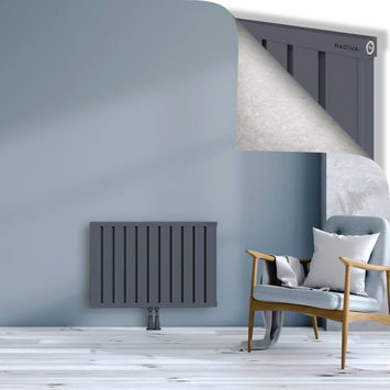 Obi Dekoratif Alüminyum Radyatör 600x884 Antrasit Alt Orta 50mm
