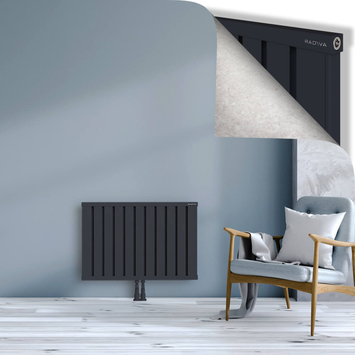 Obi Dekoratif Alüminyum Radyatör 600x884 Koyu Antrasit Alt Orta 50mm