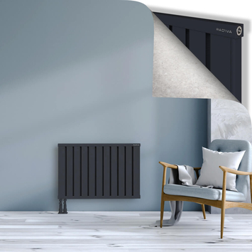 Obi Dekoratif Alüminyum Radyatör 600x884 Koyu Antrasit Alt Sol 50mm