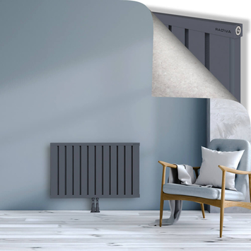 Obi Dekoratif Alüminyum Radyatör 600x964 Antrasit Alt Orta 50mm