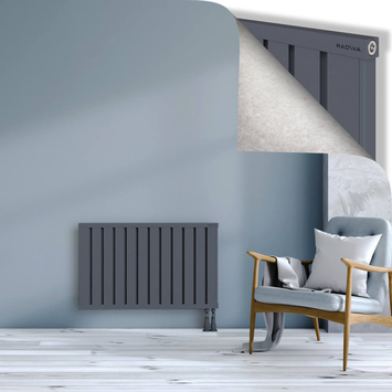 Obi Dekoratif Alüminyum Radyatör 600x964 Antrasit Alt Sağ 50mm