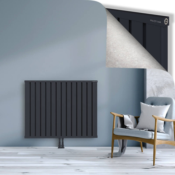 Obi Dekoratif Alüminyum Radyatör 900x1124 Koyu Antrasit Alt Orta 50mm