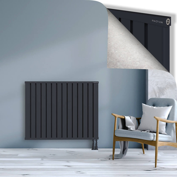 Obi Dekoratif Alüminyum Radyatör 900x1124 Koyu Antrasit Alt Sağ 50mm
