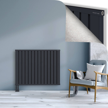 Obi Dekoratif Alüminyum Radyatör 900x1124 Koyu Antrasit Alt Sol 50mm