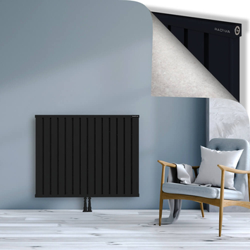 Obi Dekoratif Alüminyum Radyatör 900x1124 Siyah Alt Orta 50mm