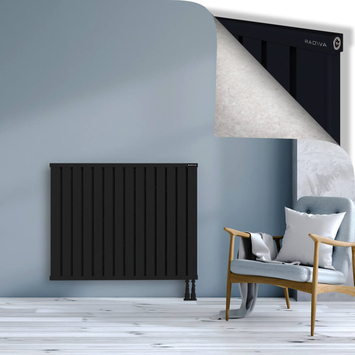 Obi Dekoratif Alüminyum Radyatör 900x1124 Siyah Alt Sağ 50mm