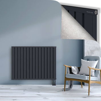Obi Dekoratif Alüminyum Radyatör 900x1204 Koyu Antrasit Alt Sağ 50mm