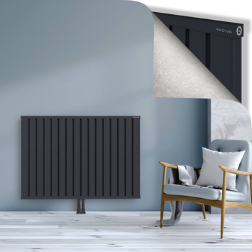 Obi Dekoratif Alüminyum Radyatör 900x1284 Koyu Antrasit Alt Orta 50mm