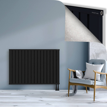Obi Dekoratif Alüminyum Radyatör 900x1284 Siyah Alt Sağ 50mm