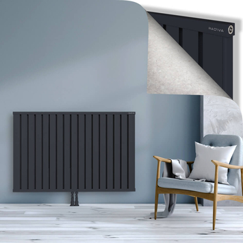 Obi Dekoratif Alüminyum Radyatör 900x1364 Koyu Antrasit Alt Orta 50mm