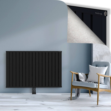 Obi Dekoratif Alüminyum Radyatör 900x1364 Siyah Alt Orta 50mm