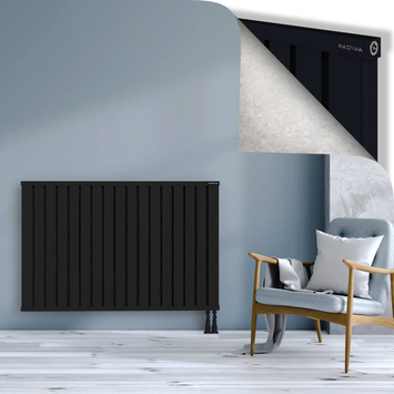 Obi Dekoratif Alüminyum Radyatör 900x1364 Siyah Alt Sağ 50mm
