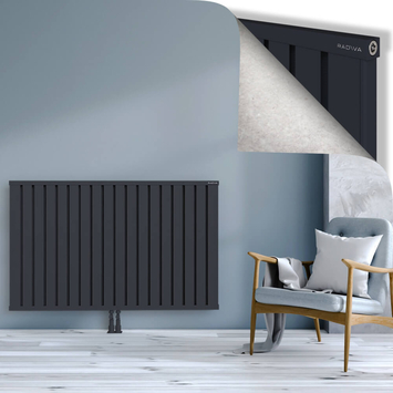 Obi Dekoratif Alüminyum Radyatör 900x1444 Koyu Antrasit Alt Orta 50mm