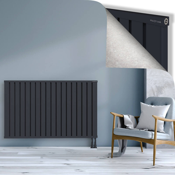 Obi Dekoratif Alüminyum Radyatör 900x1444 Koyu Antrasit Alt Sağ 50mm