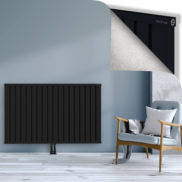 Obi Dekoratif Alüminyum Radyatör 900x1444 Siyah Alt Orta 50mm