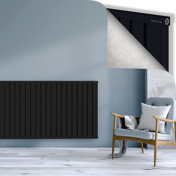 Obi Dekoratif Alüminyum Radyatör 900x2244 Siyah Alt Sol 50mm