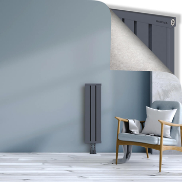 Obi Dekoratif Alüminyum Radyatör 900x244 Antrasit Alt Orta 50mm