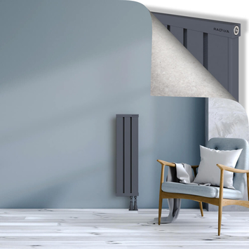 Obi Dekoratif Alüminyum Radyatör 900x244 Antrasit Alt Sağ 50mm