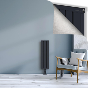 Obi Dekoratif Alüminyum Radyatör 900x244 Koyu Antrasit Alt Orta 50mm