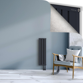 Obi Dekoratif Alüminyum Radyatör 900x244 Koyu Antrasit Alt Sağ 50mm