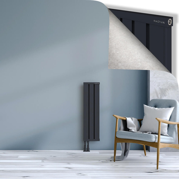 Obi Dekoratif Alüminyum Radyatör 900x244 Koyu Antrasit Alt Sol 50mm