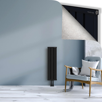 Obi Dekoratif Alüminyum Radyatör 900x244 Siyah Alt Orta 50mm