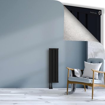 Obi Dekoratif Alüminyum Radyatör 900x244 Siyah Alt Sol 50mm