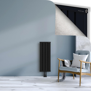 Obi Dekoratif Alüminyum Radyatör 900x324 Siyah Alt Orta 50mm