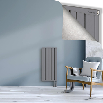 Obi Dekoratif Alüminyum Radyatör 900x404 Gri Alt Sağ 50mm