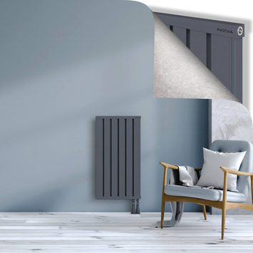 Obi Dekoratif Alüminyum Radyatör 900x484 Antrasit Alt Sağ 50mm
