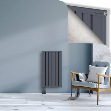 Obi Dekoratif Alüminyum Radyatör 900x484 Antrasit Alt Sol 50mm