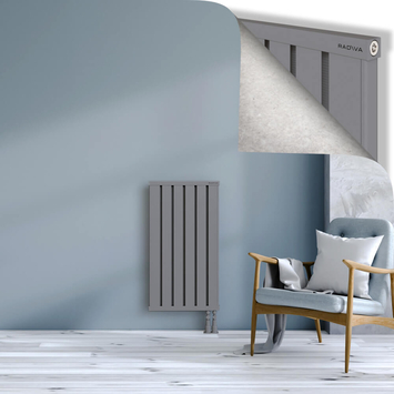 Obi Dekoratif Alüminyum Radyatör 900x484 Gri Alt Sağ 50mm