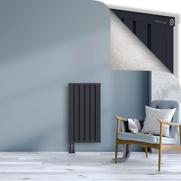 Obi Dekoratif Alüminyum Radyatör 900x484 Koyu Antrasit Alt Sol 50mm