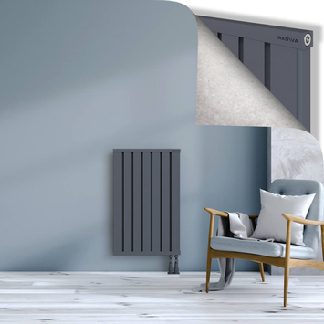 Obi Dekoratif Alüminyum Radyatör 900x564 Antrasit Alt Sağ 50mm