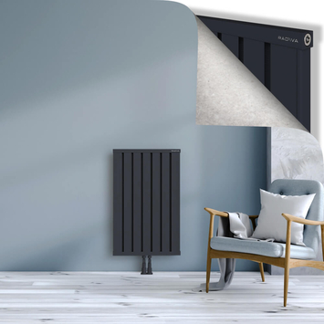 Obi Dekoratif Alüminyum Radyatör 900x564 Koyu Antrasit Alt Orta 50mm