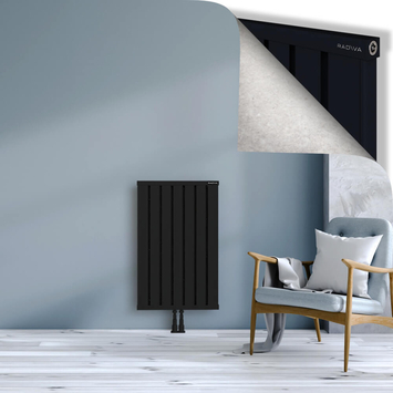 Obi Dekoratif Alüminyum Radyatör 900x564 Siyah Alt Orta 50mm