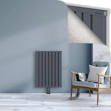 Obi Dekoratif Alüminyum Radyatör 900x644 Antrasit Alt Orta 50mm
