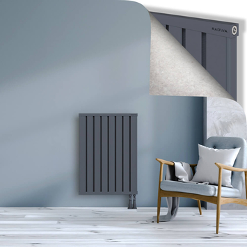 Obi Dekoratif Alüminyum Radyatör 900x644 Antrasit Alt Sağ 50mm