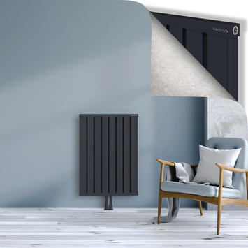 Obi Dekoratif Alüminyum Radyatör 900x644 Koyu Antrasit Alt Orta 50mm