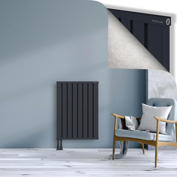 Obi Dekoratif Alüminyum Radyatör 900x644 Koyu Antrasit Alt Sol 50mm