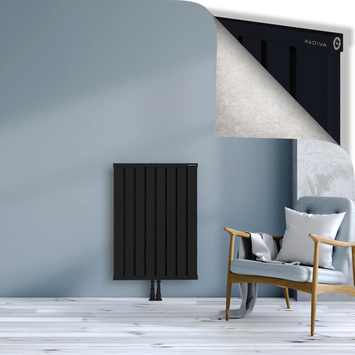 Obi Dekoratif Alüminyum Radyatör 900x644 Siyah Alt Orta 50mm