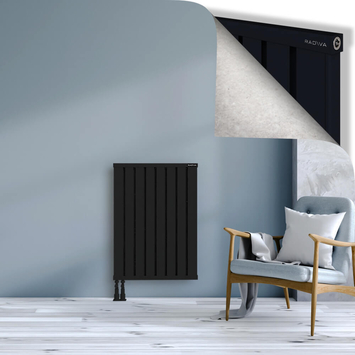 Obi Dekoratif Alüminyum Radyatör 900x644 Siyah Alt Sol 50mm